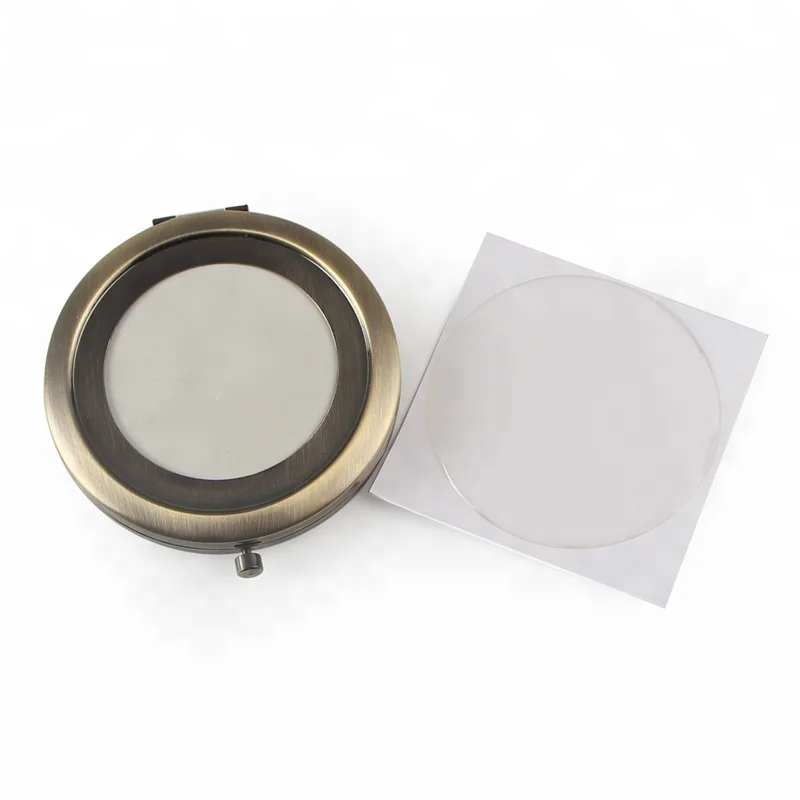 

Antique Bronze Color Folding Pocket Mirror Customized DIY, N/a