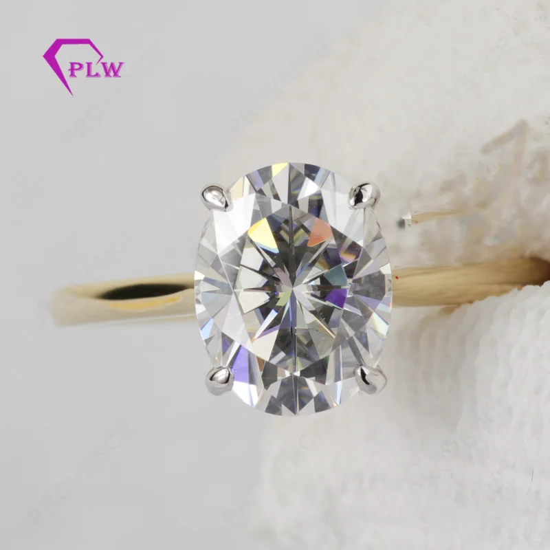 

18k yellow gold 8x10mm 3carat oval moissanite ring for engagement