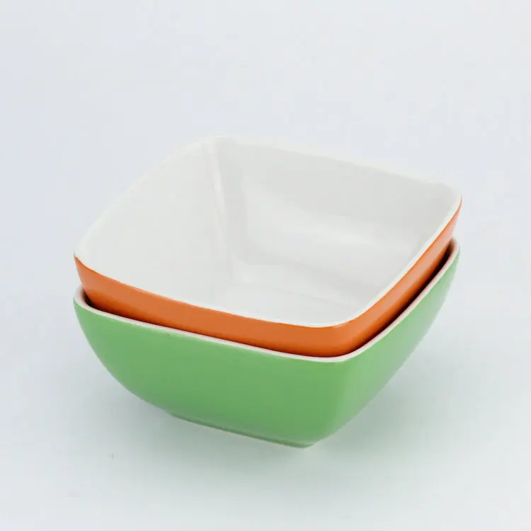 Personalized Color Glazed Unique Square Shape Ceramic Salad Bowl Buy