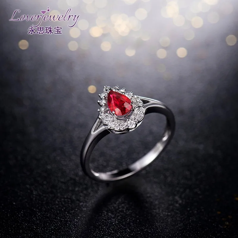 Fashion Fancy Buyers Natural Ruby Main Stone 18k White Gold Ruby Rings ...