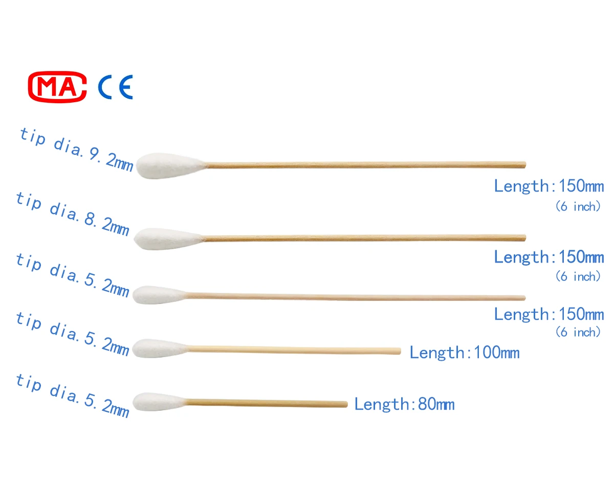 15cm Uniform Big Single Head Medical Cotton Swabs Applicator 6inch
