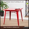 Home Furniture Metal Table, Restaurant Red Color Metal Dining Table