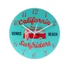 Factory provide blue color clock face glass decoration home wall clock
