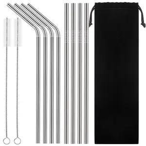 Image of custom printed re usable metal boba straws