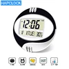 Big lcd screen wall clock with thermometer alarm clock