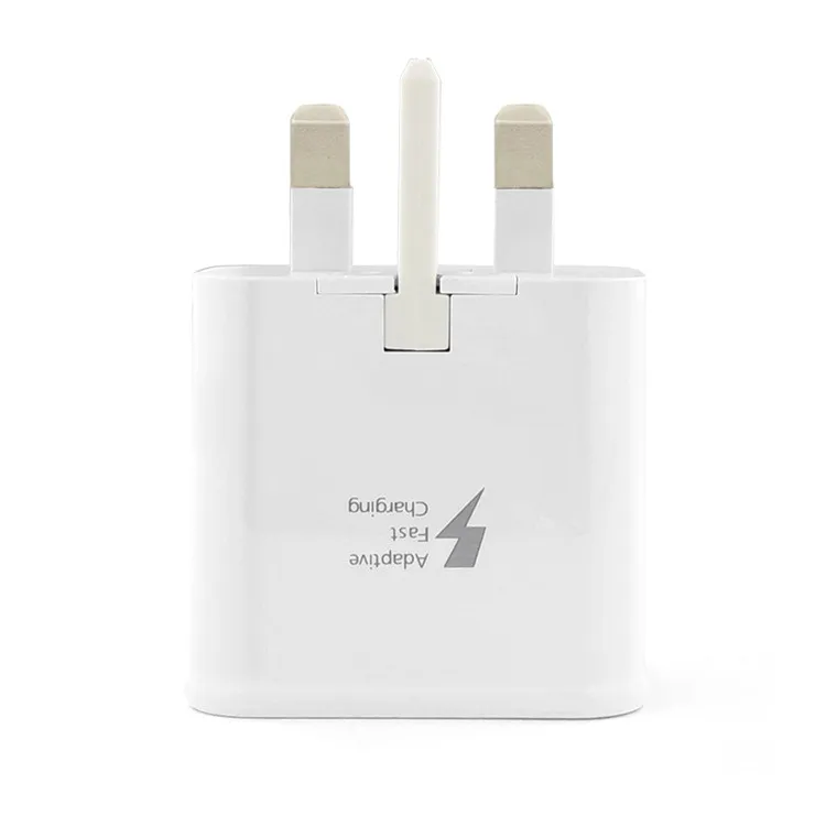 

Wholesale For Samsung S6 Fast Charger UK 3 Plug Mobile USB Wall Charger Travel Charger White, Black