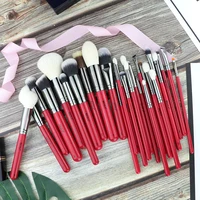 

BEILI FBS28 Fashionable Red 28Pcs Makep Brushes Set Kits Professional Wood Handle Best Makeup Blending Brushes Set