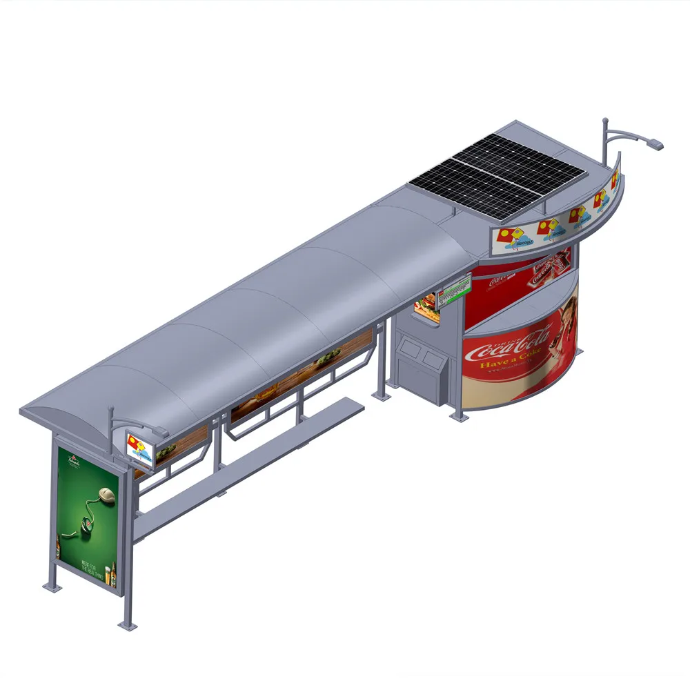 product-YEROO-Prefabricate Modern Stainless Steel Bus Stop Shelter Design-img-3