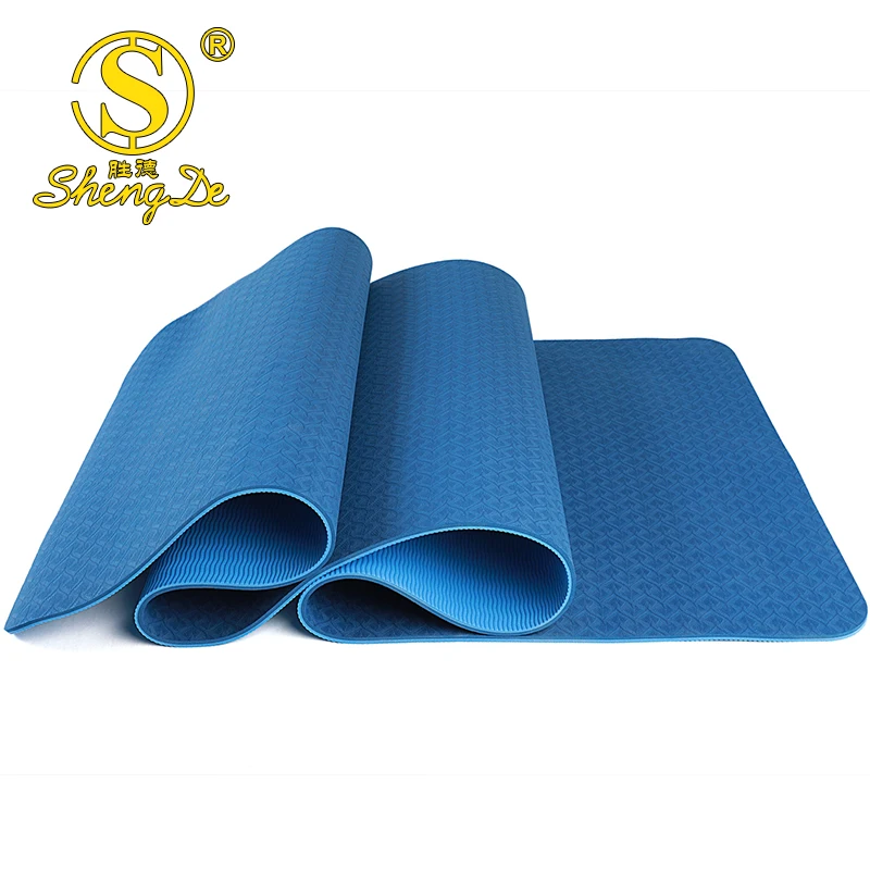 

2021 New Design Positioning Line Two Layer Tpe Yoga Mat, Blue/purple/green/pink