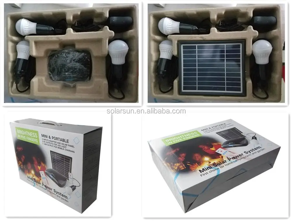 DC System Kit DC 9V 5v 3W small solar home set 3W solar generator led light kits