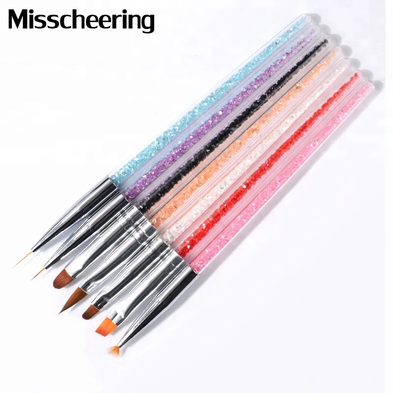 

Misscheering 7PCS Nail Art Brush Set Drawing Blooming Liner Painting Pens Manicure Makeup Brushes