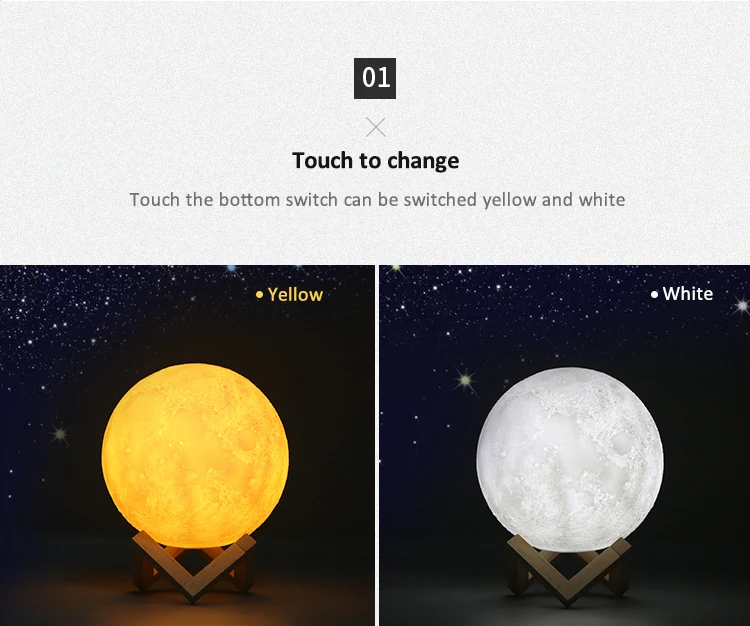 16 colors RGB Remote control romantic 3D print LED luminous full moon light decorative lamp night light