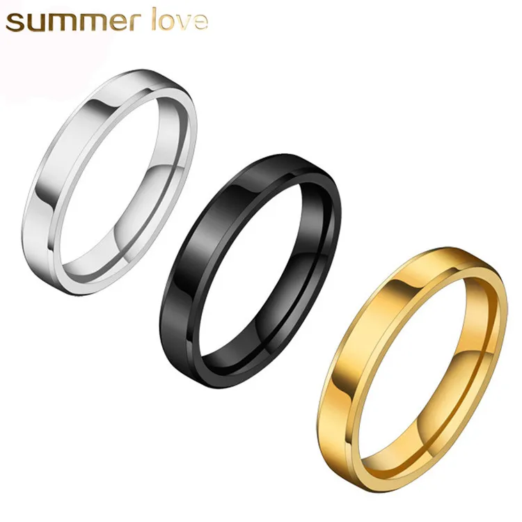 

Tungsten Black Gold Silver Black High Polished Stainless Steel Women Men Wedding Finger Rings Jewelry, Silver and black