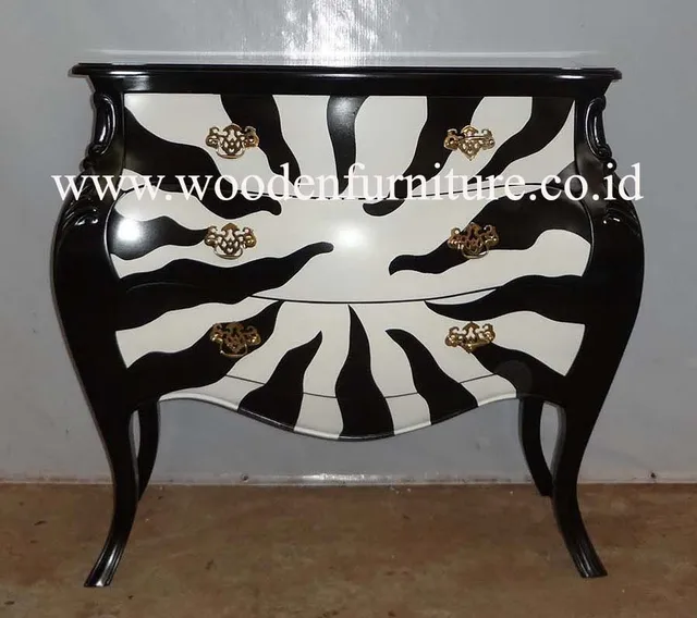 Bombay Chest Of Drawers Antique Commode Zebra Animal Print French