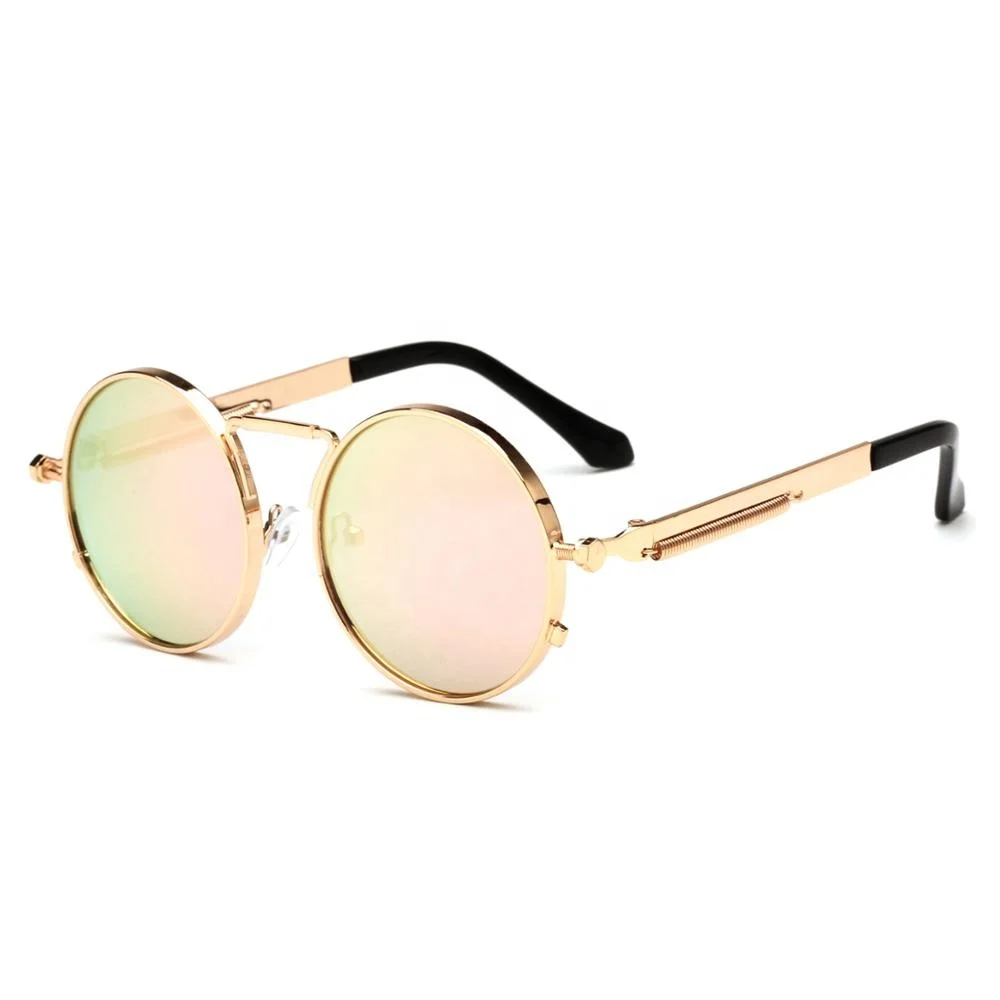 

Shihan S141 Steampunk Retro Coating Vintage Round Sun glasses 2019 Men Women Mirror Brand Glasses Gafas Oculosde sol Feminino