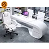 Luxury Artificial Marble Curved Executive Office Manager Ceo Google Desk