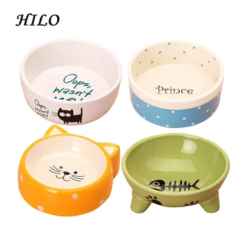 Different Printing Designs Ceramic Beautiful Cat Food Bowls Buy