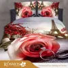 Twin full queen king size 3d printed rose pattern bridal bed sheet