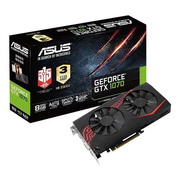 

ASUS NVIDIA GTX1070 O8G GAMING Graphics Card GDDR5 256 bit 8 pin 450 W Video Card