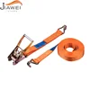 5T 5000kg Good quality safe aluminum ratchet tie down strap 100% Polyester webbing with double J hooks