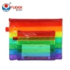 wholesale lady paper pvc colorful rainbow file zipper document bag