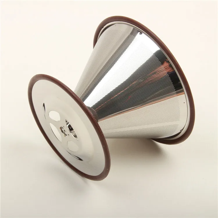 

115 mm Hand Drip Coffee Maker Stainless Steel Coffee Dripper Durable Pour Over Coffee Filter, Silver