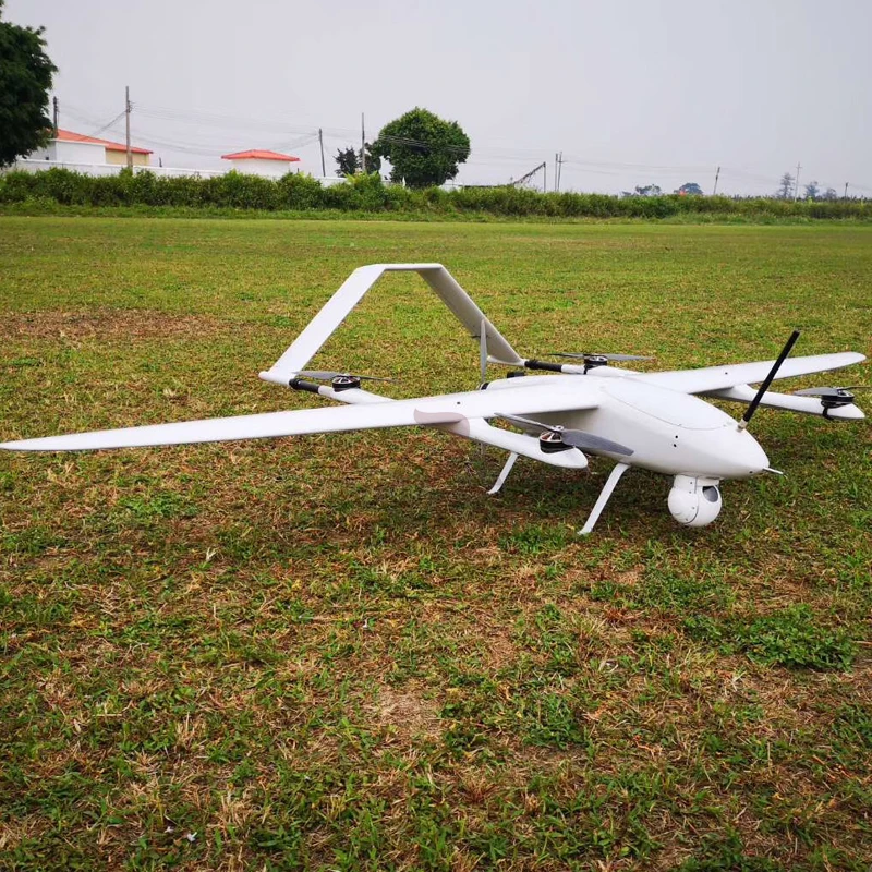 Electric Powered 2 Hours Endurance VTOL Fixed Wing Drone Aerial Surveillance 3D Survey Mapping UAV