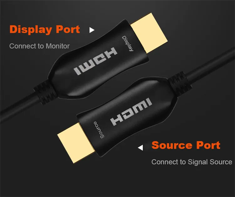 SaiKang gold-plated metal shell electrical hdmi cable 4k 25m 50m 100m 200 meter optical fiber hdmi cable 4k - ANKUX.COM