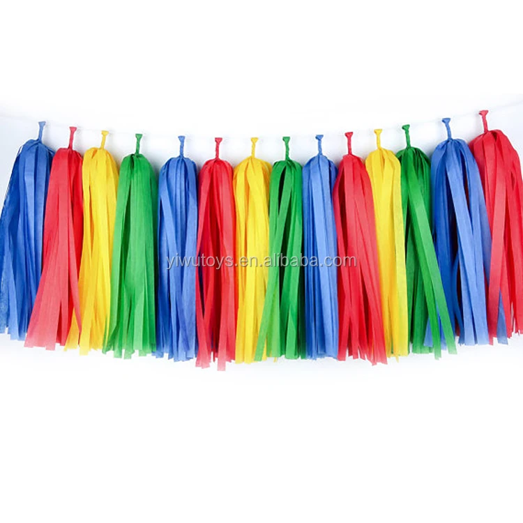 Crepe Paper Tassel Garland For Party 