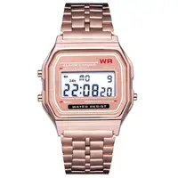 

3839 Vintage Digital Wristwatches LED Digital Waterproof Quartz Wrist Watch Dress Golden Wrist Watch Women Men watch