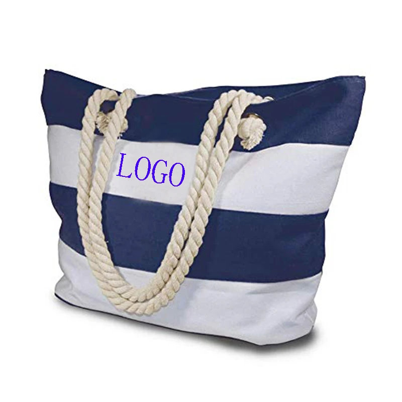 

Ladies Large Shoulder Bag Totes Casual Shopping Bags Fashion Color Stripes Printing Handbags Women Beach Canvas Bag, 3 colors