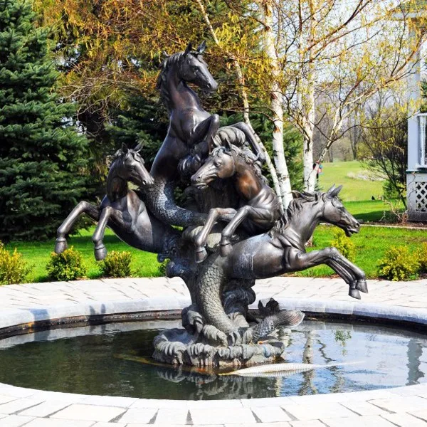 Hot Sale Garden Decoration Outdoor Bronze Water Fountain Horse Fountain