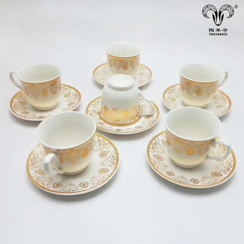 Bulk Turkish Wholesale Cheap 12pcs Tea Cup Sets With Gift Box Packaging