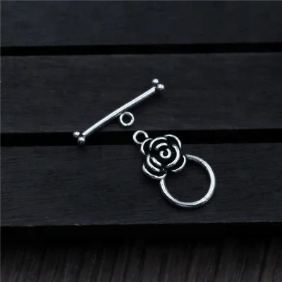 

Rose Shaped Toggle Clasps 925 Sterling Silver Connector DIY Handmade Jewelry Accessories, N/a