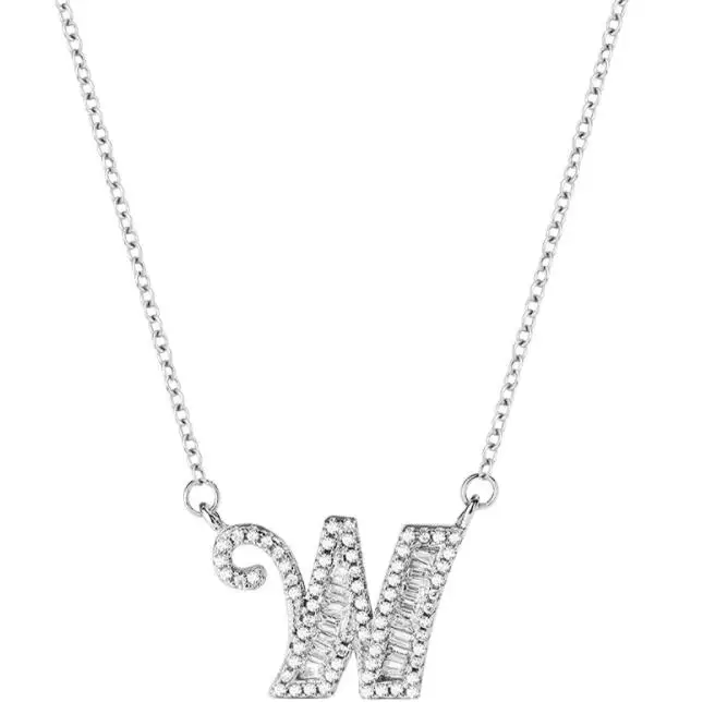 

Eico hot sale zircon letter necklace jewelry fashion micro pave zircon charm necklace wholesale initial pendant necklace