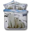 Beautiful Polar Bear family in the wild 3d Hd digital Animal bedding set