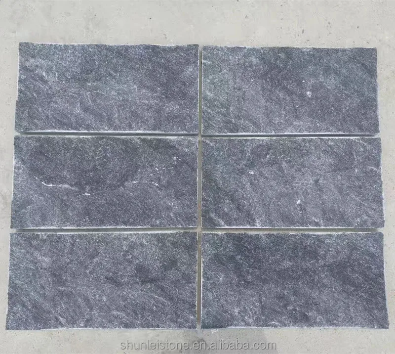 
natural black quartzite mushroom tile for exterior wall facade 