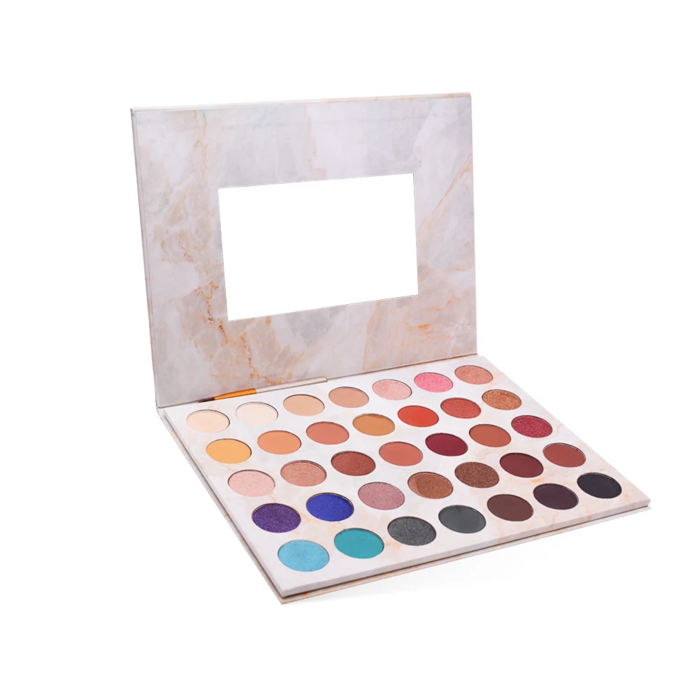 

High pigment 35 colors eyeshadow palette cardboard eyeshadow palette with mirror