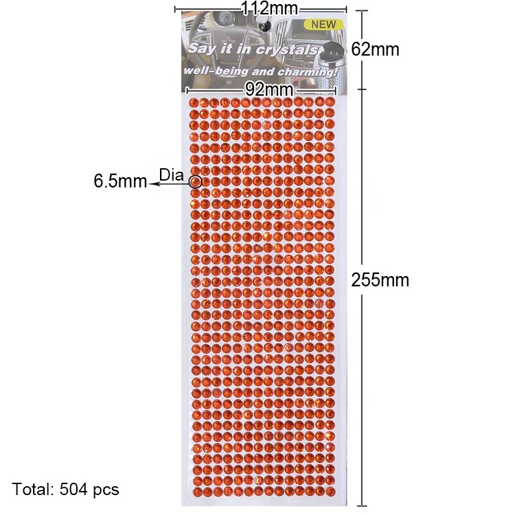 Factory wholesale 468pcs 5mm crystals self-adhesive crystal rhinestone stickers for car decoration