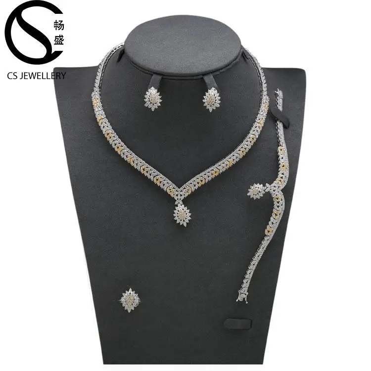 

B16676 wholesale wedding jewelry indian cubic zirconia jewelry necklace set
