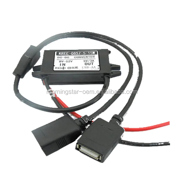 New Dua 2 Usb Dcdc Car Converter Module Cable Input Dc 12v 24v 48v To