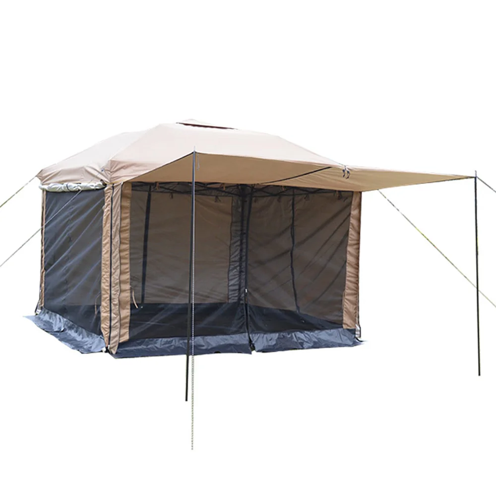 

2019 hot selling 300D oxford gazebo tent promotional 3x3 pop up tent Double windshield, Khaki