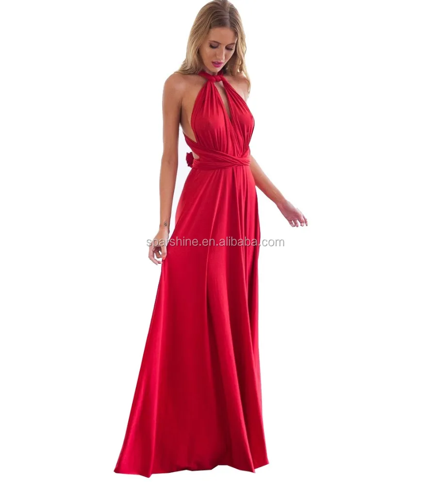 

20 Color Summer Sexy Women Boho Maxi Dress Red Bandage Long Dress Sexy Multiway Bridesmaids Convertible Dress Robe Longue Femme