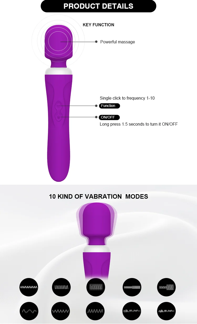 AV Girls Make Love Female Wand Massager Tệp đính kèm Pin Li Ion 3.7v có thể  sạc lại