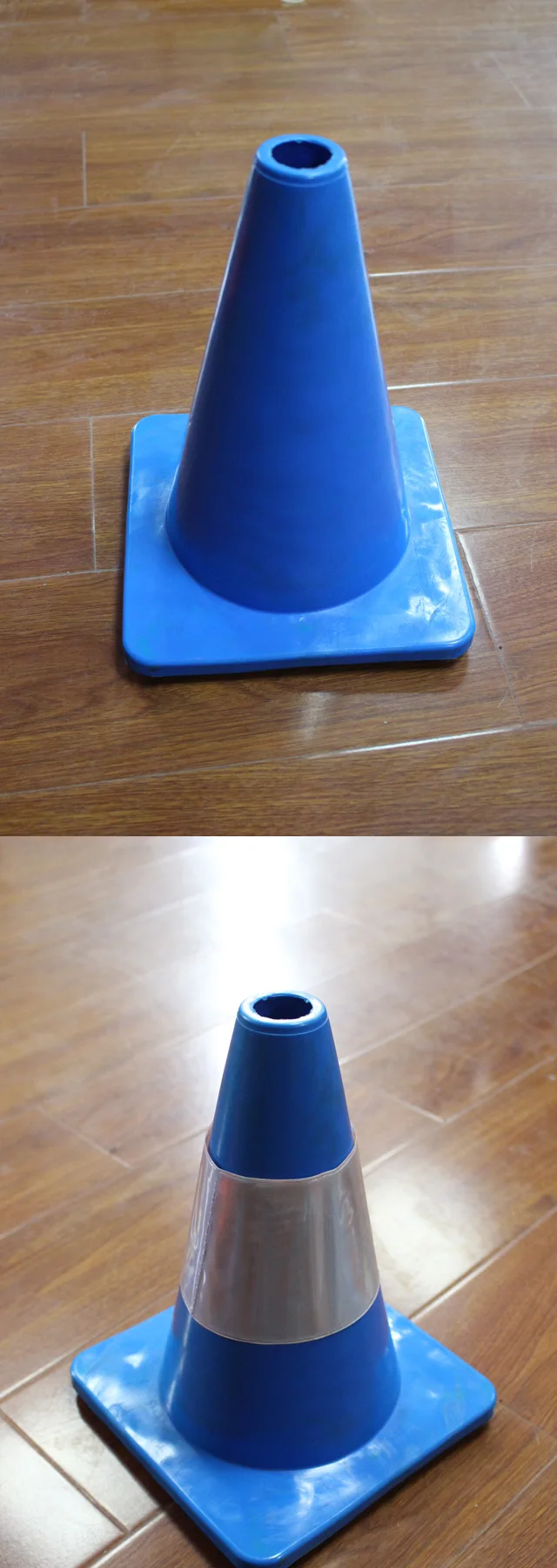 blue traffic cone