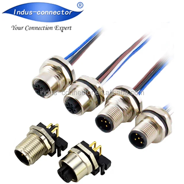 Automotive Connector Watertight Bulkhead 8pin M12 Chassis Mount