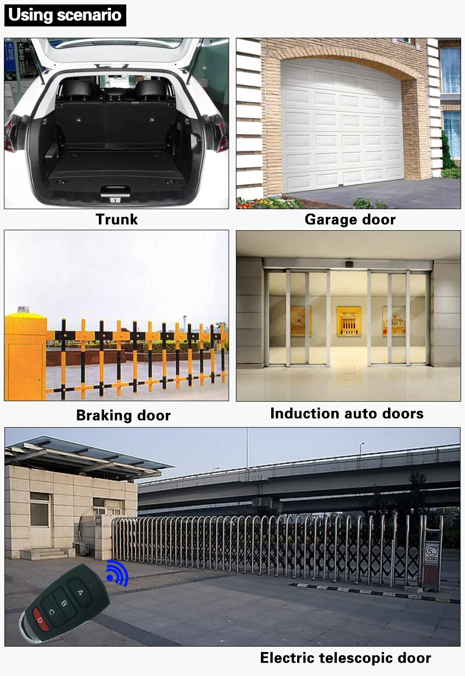 Rf Remote Control Key Garage Electric Gate Remote Control Universal For