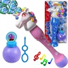 Unicorn Wand Bubble Maker Blower LED Flashing Blaster Machine Musical Light Up Unicorn Bubble wand Machine Bubble Solution