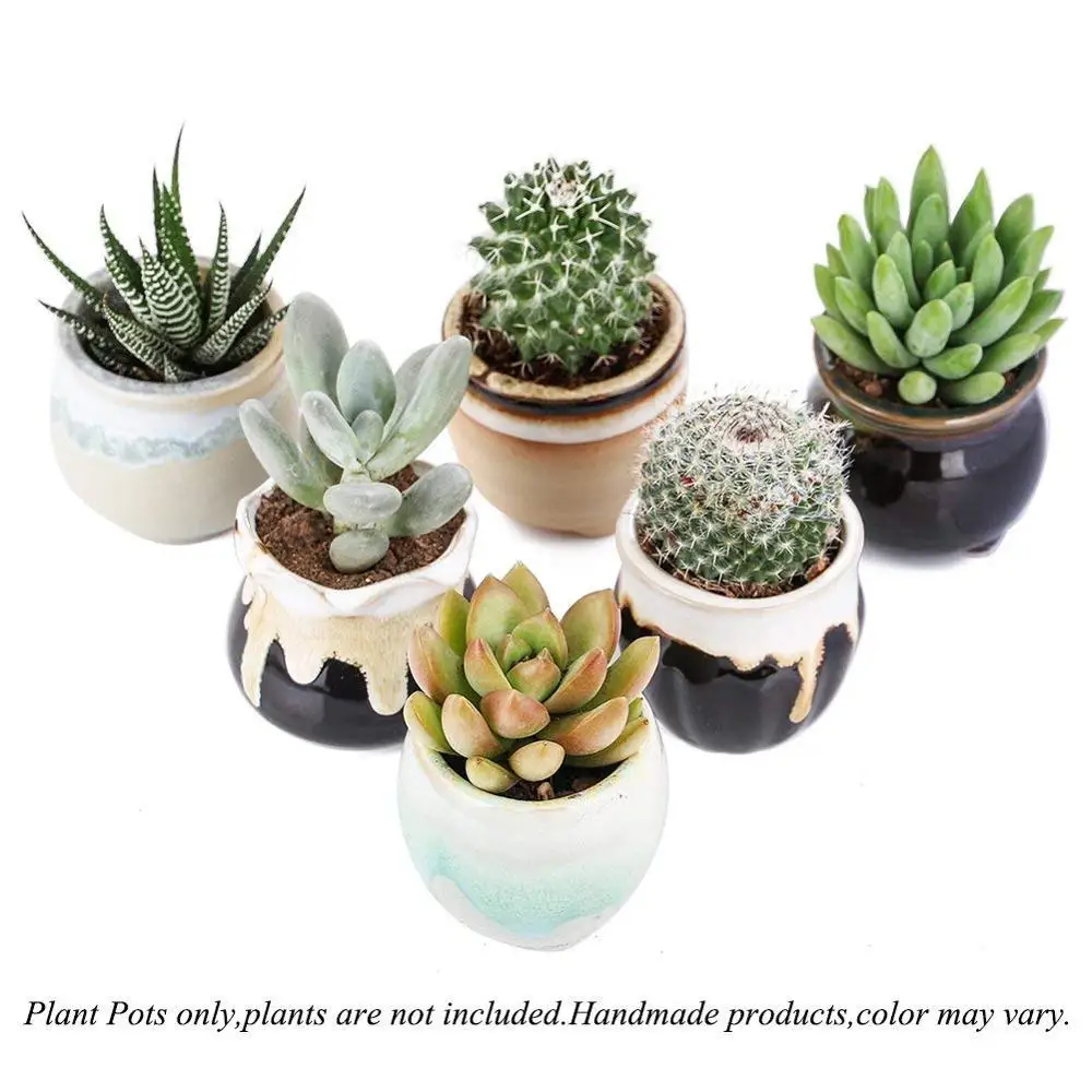 7 pcs 2.25 inch mini ceramic small succulent planter pot serial cactus planter 