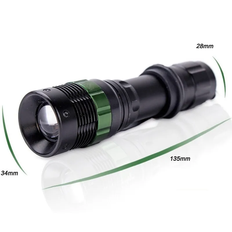 Adjustable 3000 Lumen Aluminum alloy Zoomable CREE XM-L Q5 LED Flashlight Torch Zoom Lamp Light LED Flashlight Black linternas 6.jpg